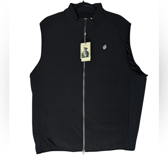 Donald Ross Classic Brick Quilted Golf Wicking full-zip Vest Size XL Black NWT